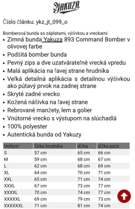 Pánska zimná bunda/bombera yakuza, xl