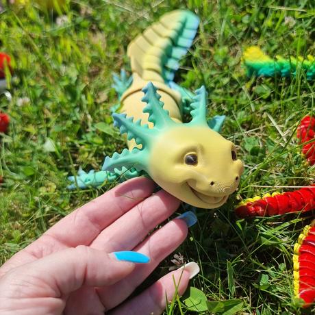 3d axolotl s pohyblivými časťami, 