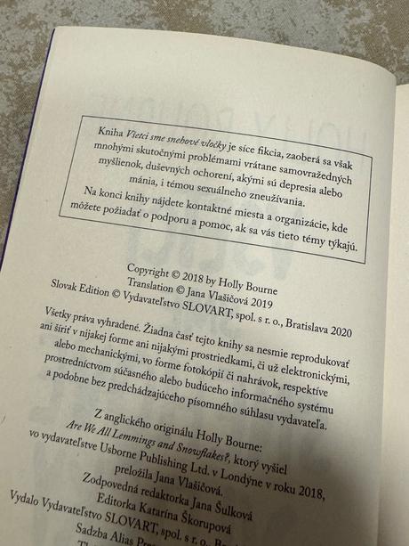 Všetci sme snehové vločky - holly bourne,