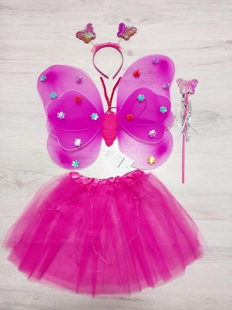 Nový krásny detský kostým svietiaci motýľ na 3 - 6, 