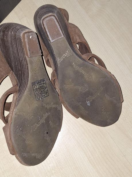 Sandalky z brúsenej kože mustang 36, mustang,36