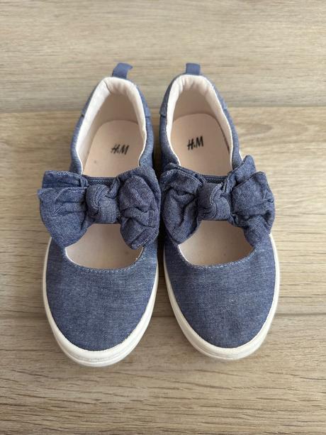 Riflové plátenky s mašľou h&m 29, h&m,29