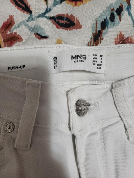 Biele skinny jeansy, mango,s