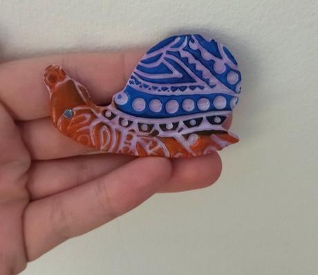 Handmade brošňa slimák, 