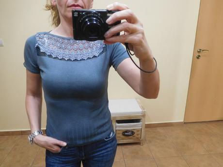 Tričko s čipkou, xs