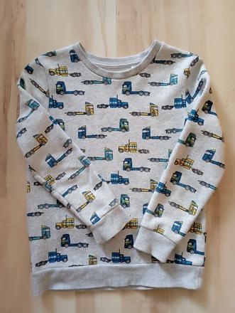 Teplá mikina nákl.autá, c&a,134