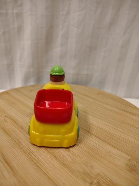 Veselý žltý sklápač pre najmenších, stlač a choď, 