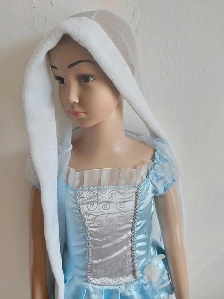 Panna mária/ elsa/ princezná karnevalové šaty 3-5r,