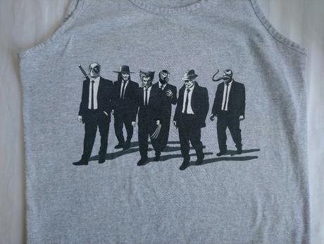 Sivé tričko bez rukávov, motív, fruit of the loom, m