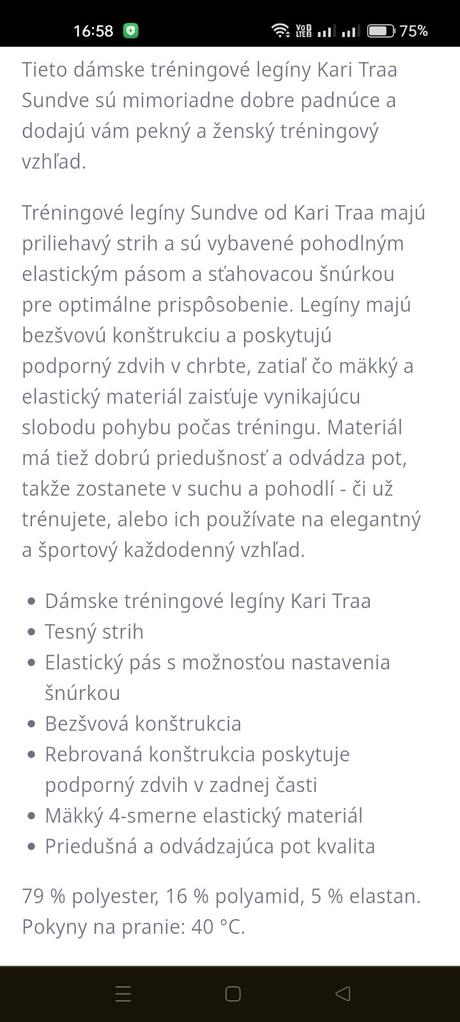 Legíny kari traa sundve "m", m