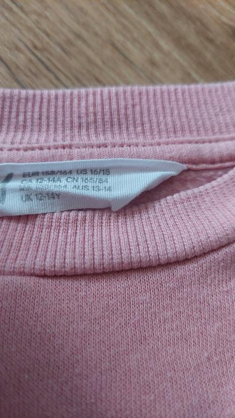 Mikina ruzova s napisom., h&m,158