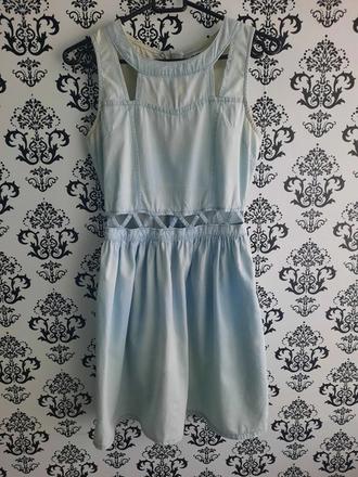 Letné denim tenké šaty, xs