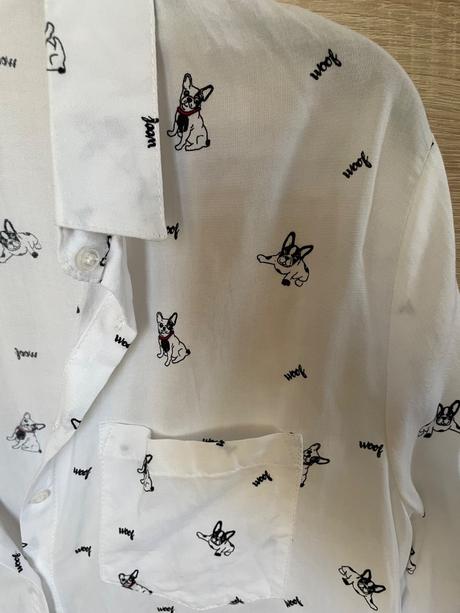 Ľahká košeľa s francúzskymi buldočekmi, xl