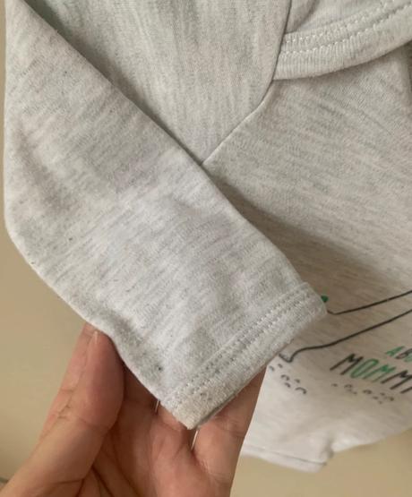 Sivé  bavlnené body s dlhým rukávom, 74