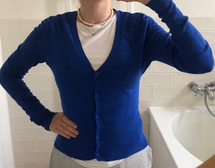 Kráľovsky modrý kardigán na gombíky, s/36, s