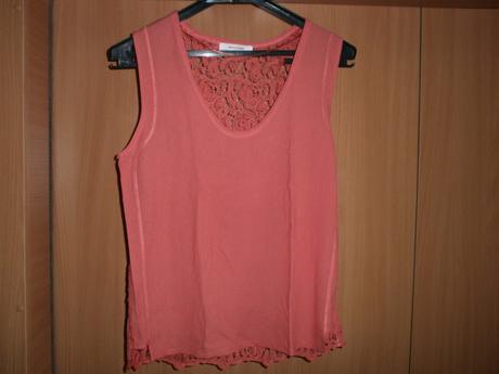 Lososový top s krajkovým chrbátom zara, zara,m