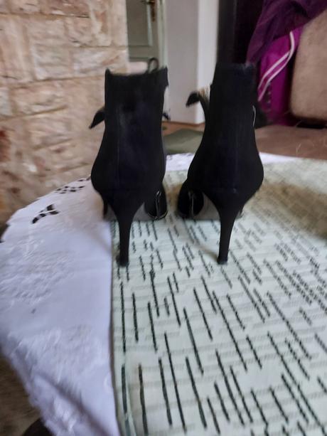 Čierne členkové čižmy tamaris na podpätku 36, tamaris,36