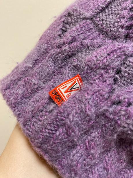 Fialová zateplená čiapka,