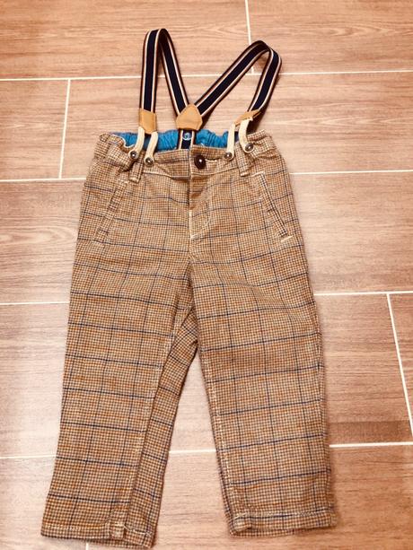 Nohavice s trakmi, h&m,74