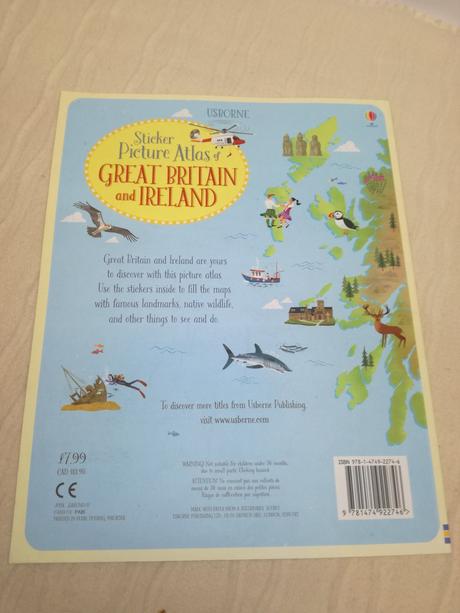 Usborne sticker picture atlas great britain su19, 