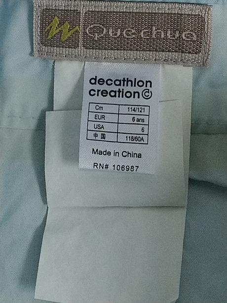 Svetlo modrá nepremokavá prechodná bunda decathlon, decathlon,116