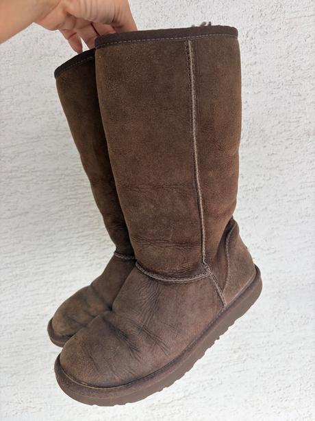 Ugg hnede kozene cizmy snehule 37 zateplene, ugg,37