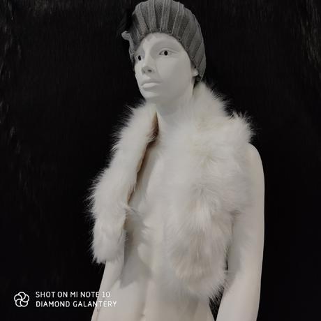 Kožušinový golier - 90 cm - biely, 