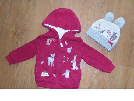 Mikina so zvieratkami + čiapka, next,92