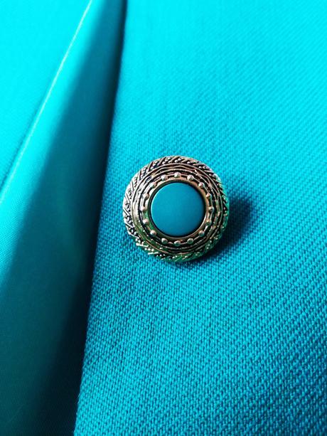 Elegantné sačko modrozelenej farby, 42