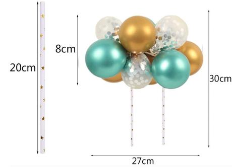 Tortový zápich balóniky staroružová -skladom,tz-29,