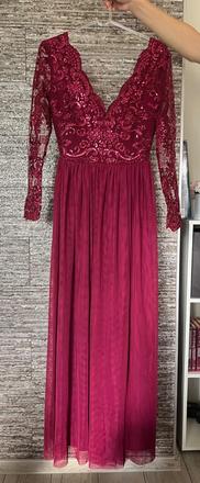 Bordové spoločenské saty, s