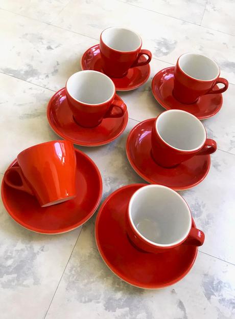 Koralová kávová súprava,