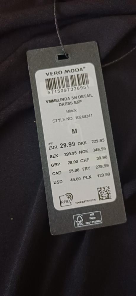 Nové čierne šaty, vero moda,m