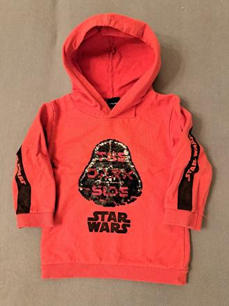 Červená mikina s kapucňou star wars, 98