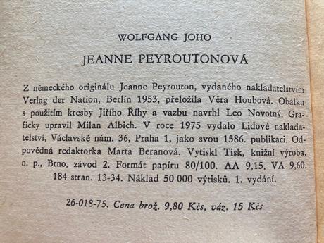 Jeanne peyroutonová-prvé vyd.1975,