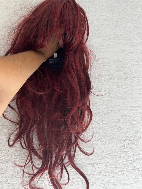 Parochna dlhe vlasy medena bordo,