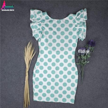 Modre gulickove saty s volanikmi vel.l, l