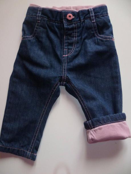 Podšité riflové nohavice, marks & spencer,80