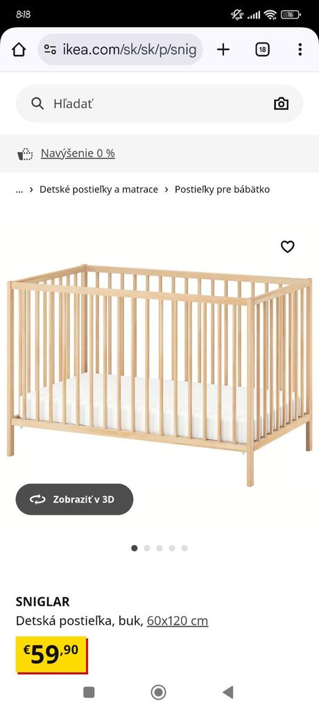 Postieľka, prebaľovací pult, vanička, nočník, šírka (cm): 60,dĺžka (cm): 120