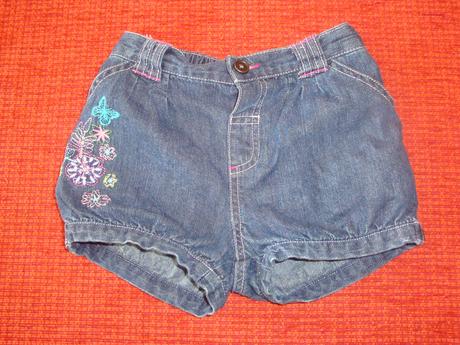 Riflové kraťasy s výšivkou, 98