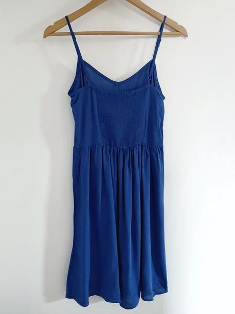 H&m krátke kobaltovomodré šaty špagetové ramienka, h&m,xs