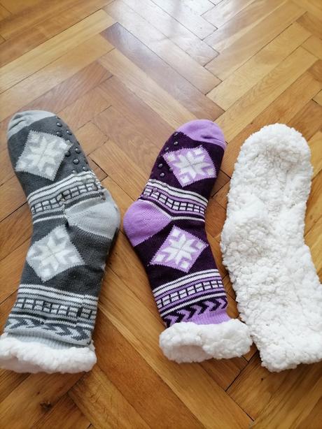 Ponožky s ovčou vlnou-nenosené,len opraté, 39