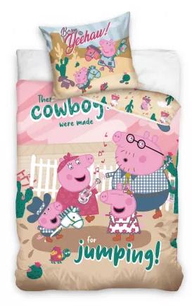 Obliečky 140x200 peppa pig kovboj - skladom, šírka (cm): 140,dĺžka (cm): 200