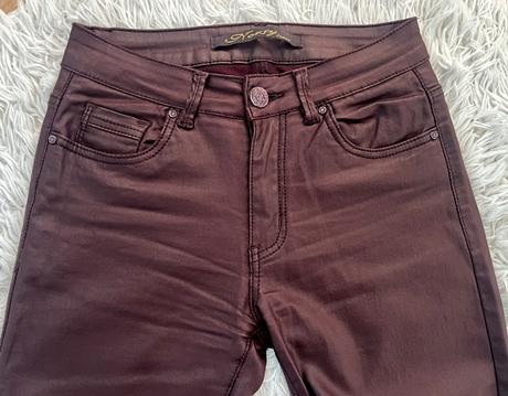 Damske bordove nohavice jeans, m