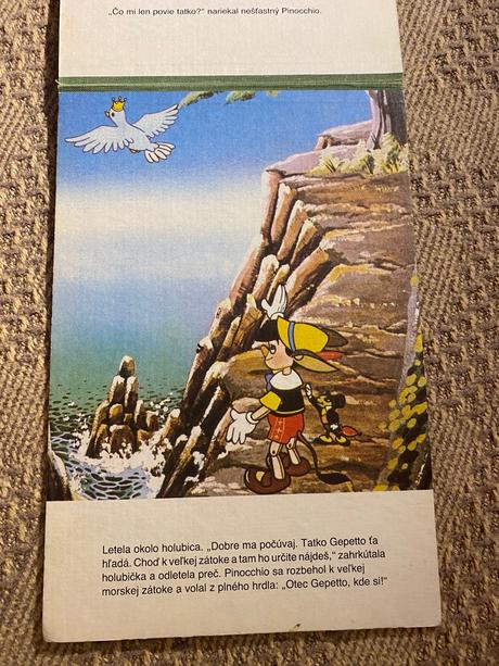 Retro staré leporelo pinocchio walt disney 1990, 