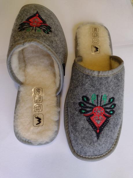 Zateplené papuče ovčou vlnou, 39