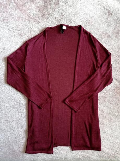 Dámsky burgundy kardigán, h&m,m