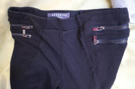 Čierne pružné nohavice so zipsami, reserved,134