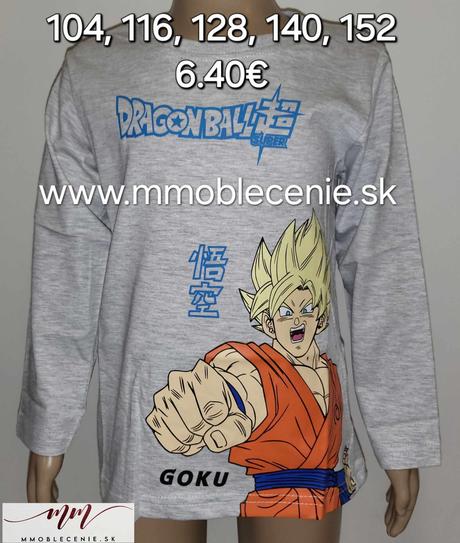 Tričko dragon ball, disney,104 / 116 / 128 / 140 / 152