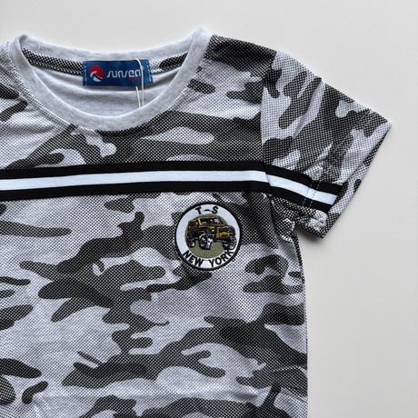 Chlapčenské maskáčové tričko tarn sivá, 98 - 128